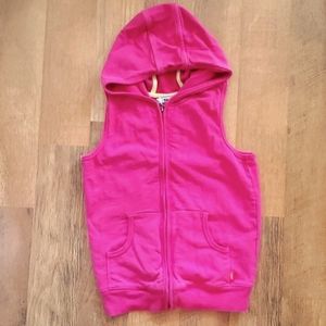 DKNY Girls Pink Sleeveless Zip Hoodie Vest‎ Size 6X